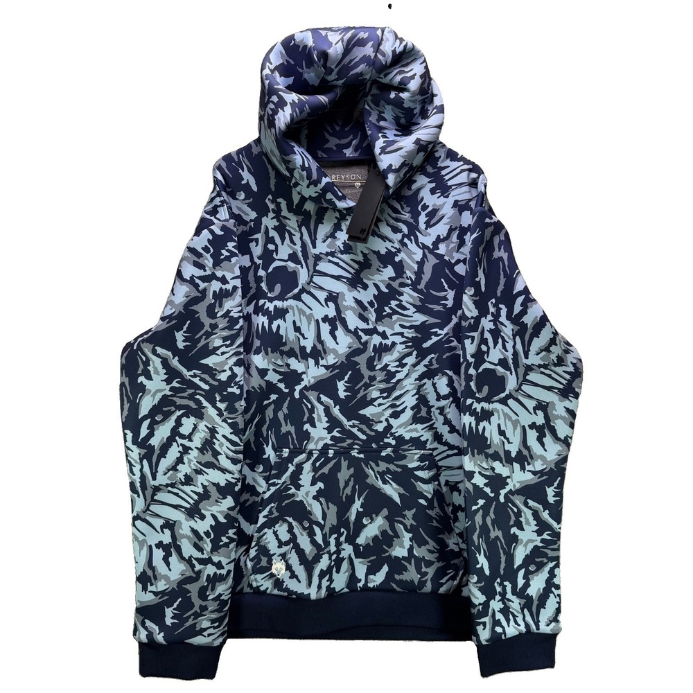 Greyson Golf Hoodie Mens XL Blue Midas Wolf Chene AOP Heavyweight Golf NWT $230